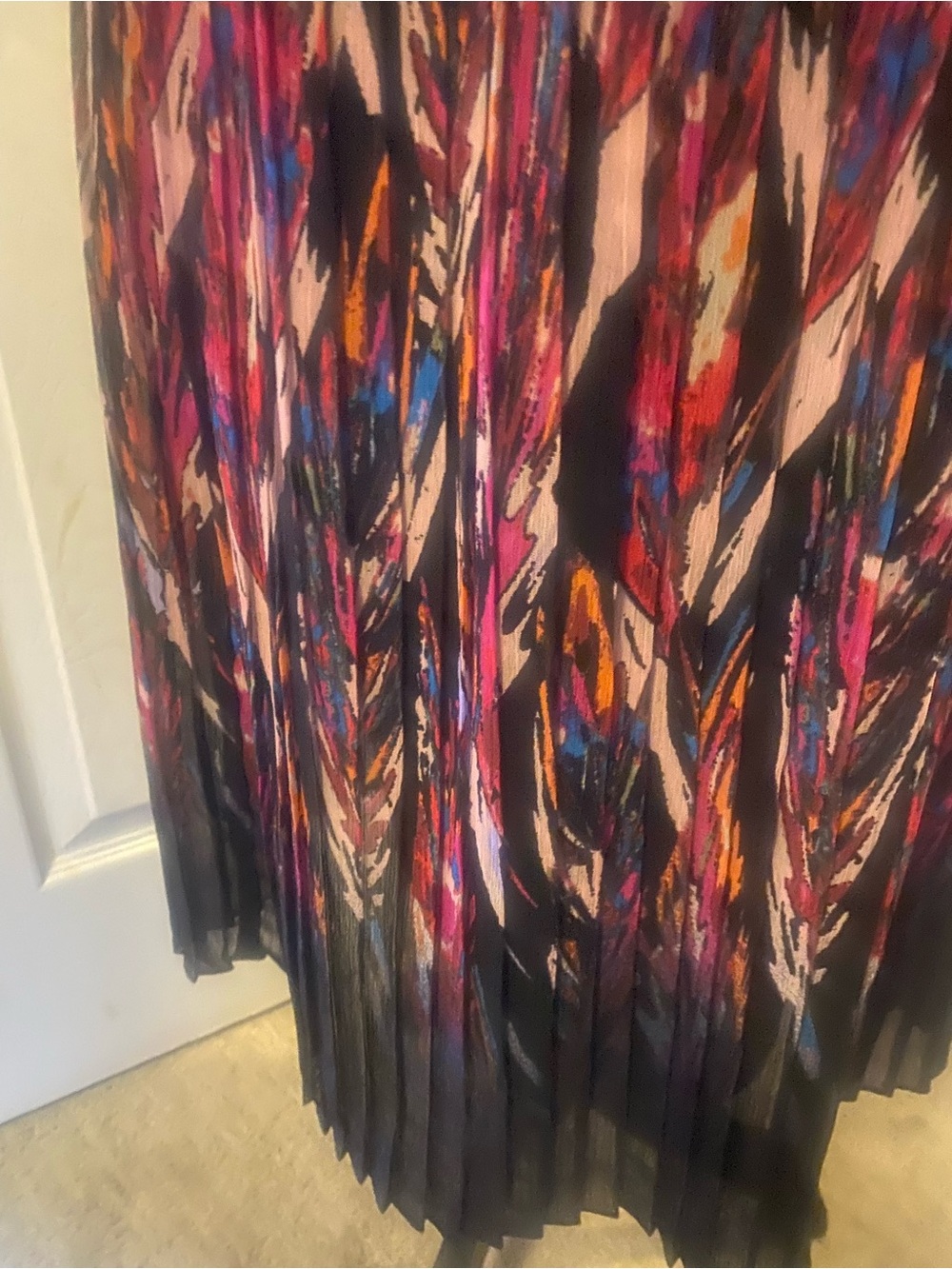 Lane Bryant Multicolor Abstract Print Skirt - Black, Purple, Orange, Blue